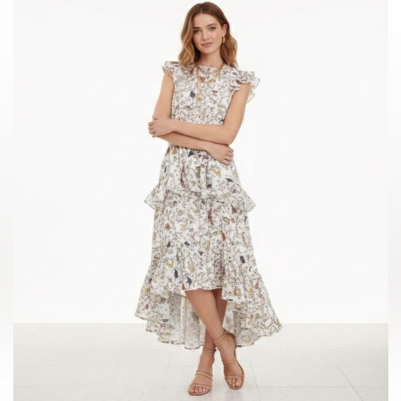 Zimmermann Dresses & Skirts - Zimmermann Frilled Tank MIDI Dress Garden Print Butterfly Size 2 / US Medium